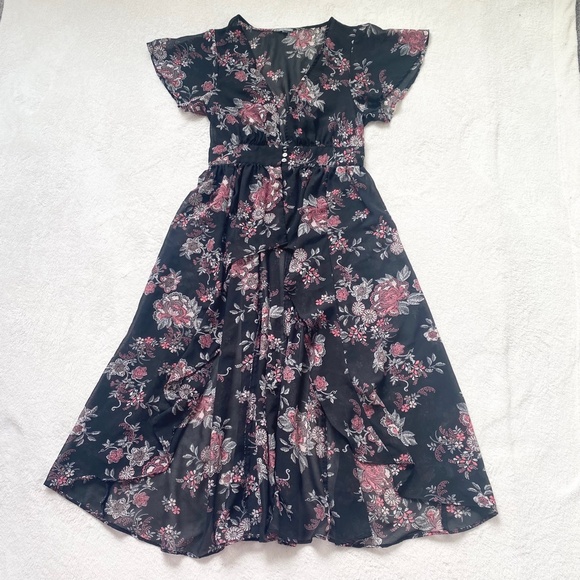 VGT Charlotte Russ Floral Intimates/Sleepwear and Cover-Up M Black - Picture 1 of 8